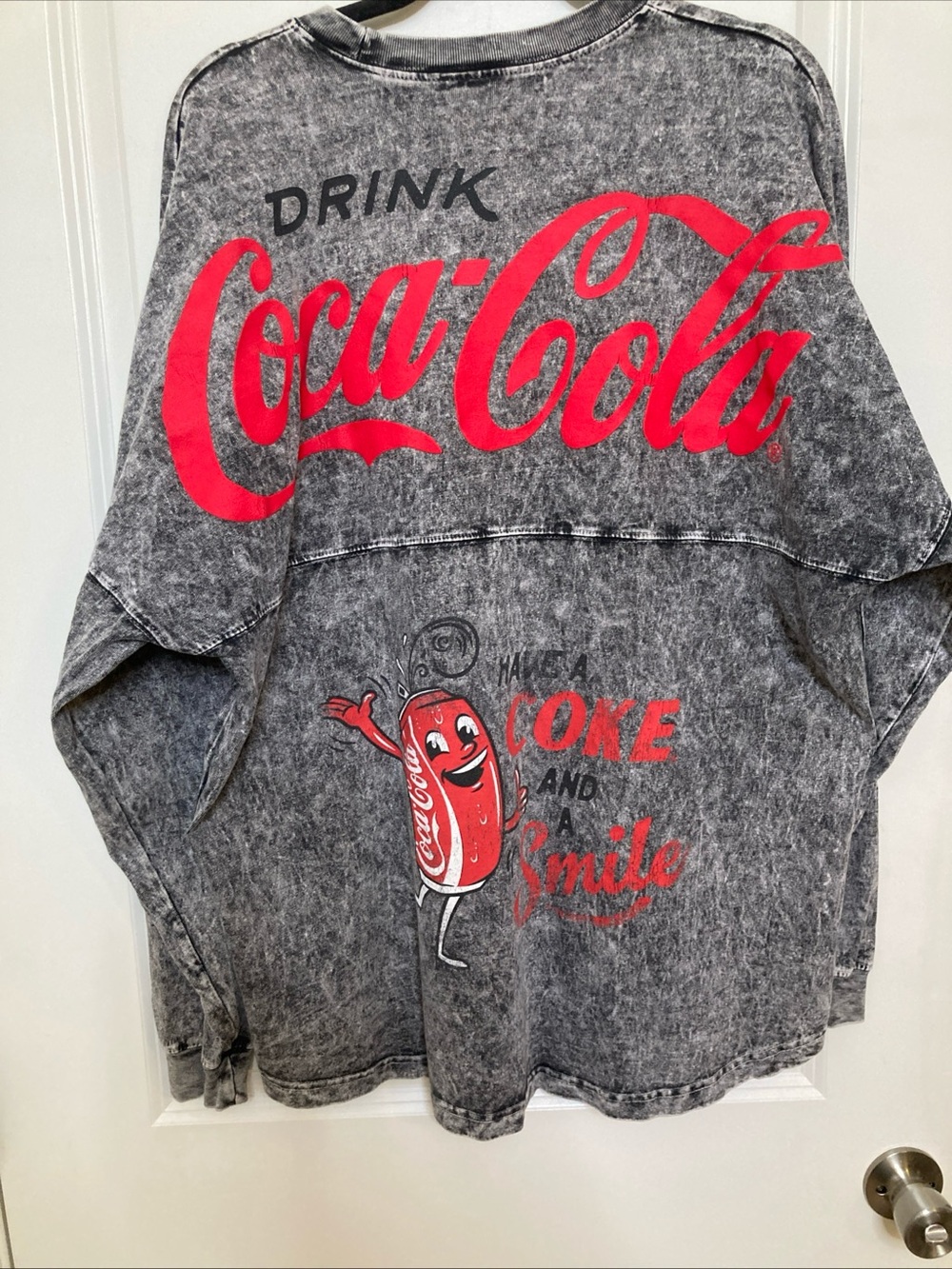 Coca Cola Spirit Jersey Acid Washed Have A Coke And A Smile Size L Long Sleeves